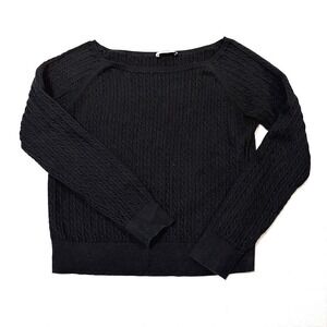 Sunday Best, Cable Knit Sweater, Black, Medium, Excellent, MSRP $88
